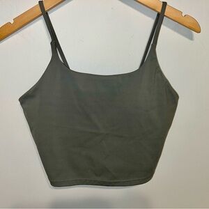 Army green sport bra crop tank sz Large